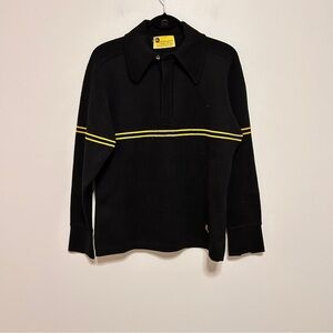 Vintage ski-doo Sports Women Large Sweater with Yellow Stripes 1/4 Zip *Read